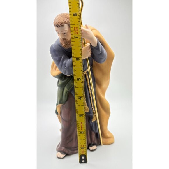 Vintage Kirkand Nativity Joseph Standing with Staff 75177 Porcelain 8 Inch - Picture 5 of 9